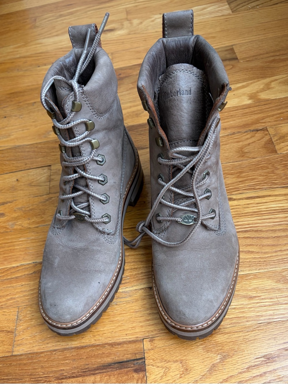 Timberland Women's Taupe Suede Lace-Up Work Boots